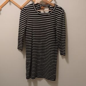 Madewell Black and White Striped Mini Dress